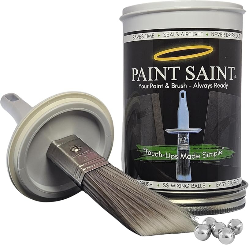 Airtight Touch Up Paint Container with Built-In Brush for Easy Home Re