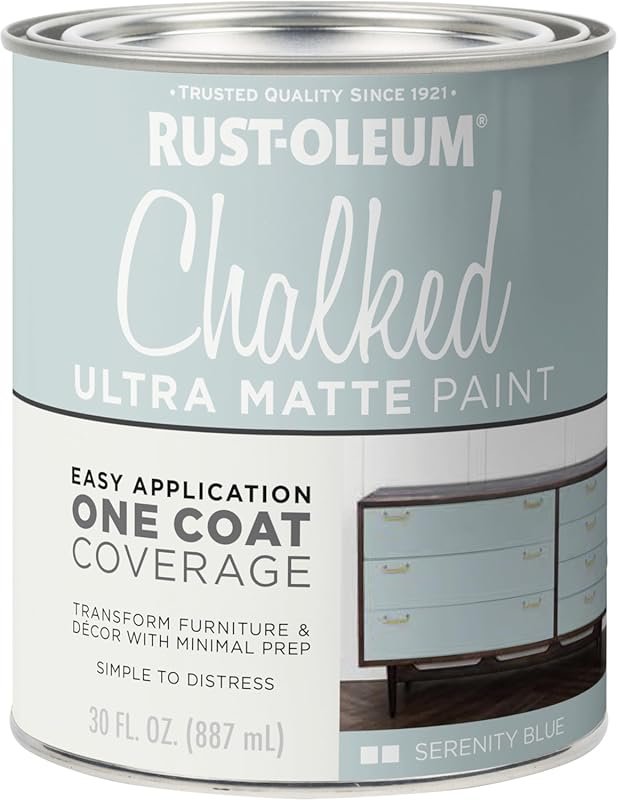 Rust-Oleum Serenity Blue Chalked All-in-One Ultra Matte Paint, No Prim