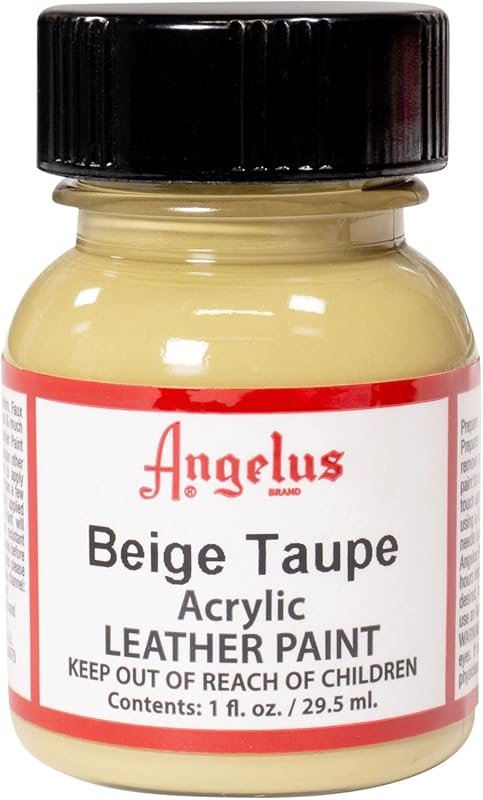 Angelus Acrylic Leather Paint in Beige Taupe, 1 Ounce Bottle, for Cust