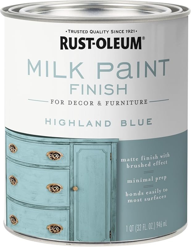 Rust-Oleum Highland Blue Milk Paint - Matte Finish for Cabinets, Minim