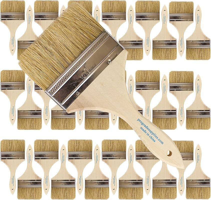 Pro Grade 4-inch Chip Paint Brushes, 36 Pack, for General Painting and
