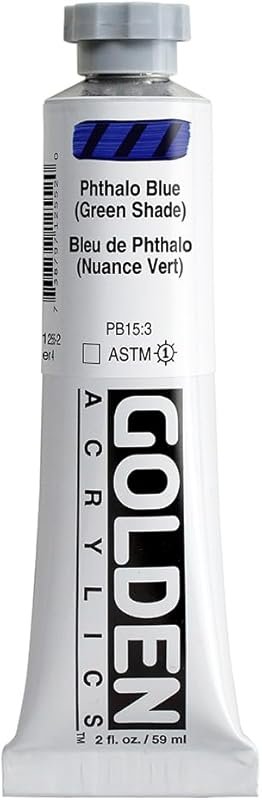 Professional GOLDEN Heavy Body Acrylic Paint in Phthalo Blue Green Sha