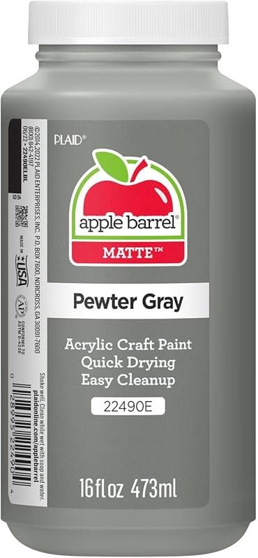 Apple Barrel Acrylic Paint: A 16 oz Container of Pewter Grey for Craft