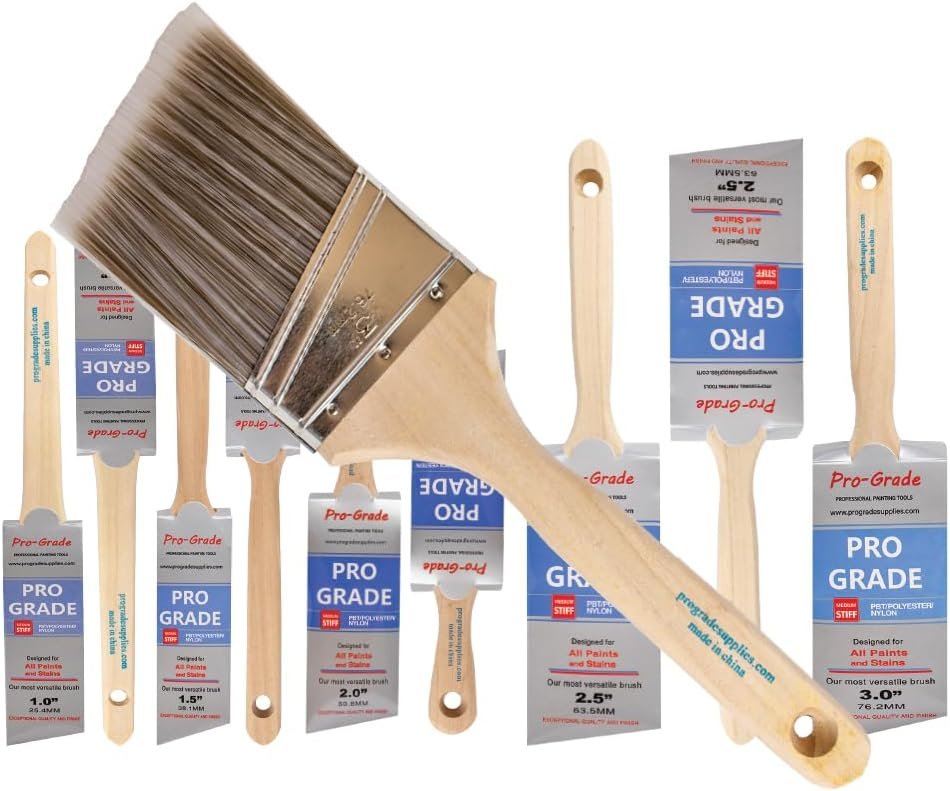 10-Pack Paint Brush Set for Walls, Trim, Cabinets, Interior & Exterior