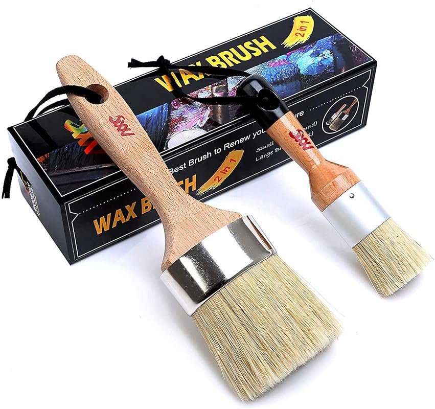 Chalk Paint Brushes Set, Pack of 2 Wax Brush