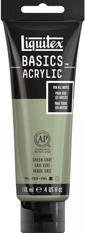 Liquitex BASICS Acrylic Paint, 118ml  Tube, Green Gray