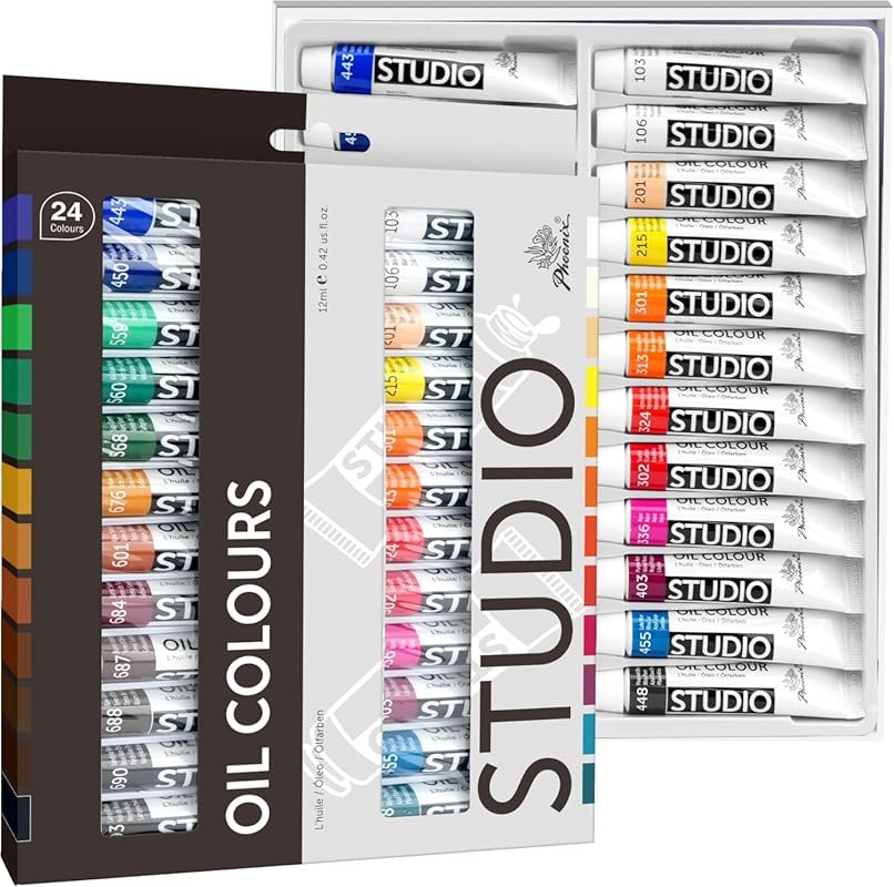 PHOENIX Oil Paint Set: 24 Non-Toxic 12ml Tubes for Artists, Adults, an