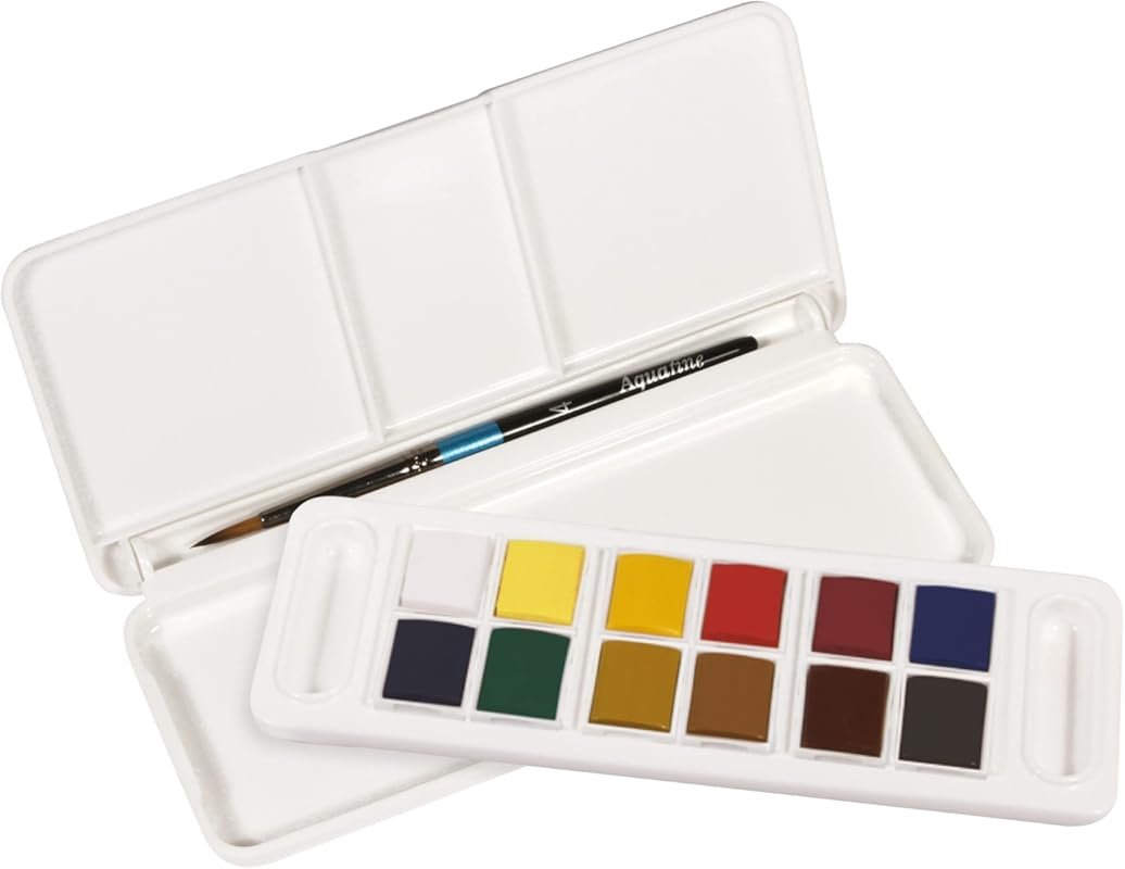 Daler Rowney Aquafine Watercolor Travel Set: 12-pc Paint for Artists a