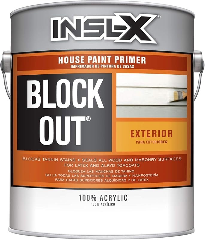 INSL-X Block Out Acrylic Exterior Wood Stain Blocking Primer, White, 1