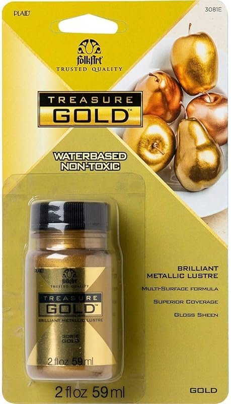 FolkArt Gold Metallic Paint - Easy to Apply for DIY Crafts and Art Pro