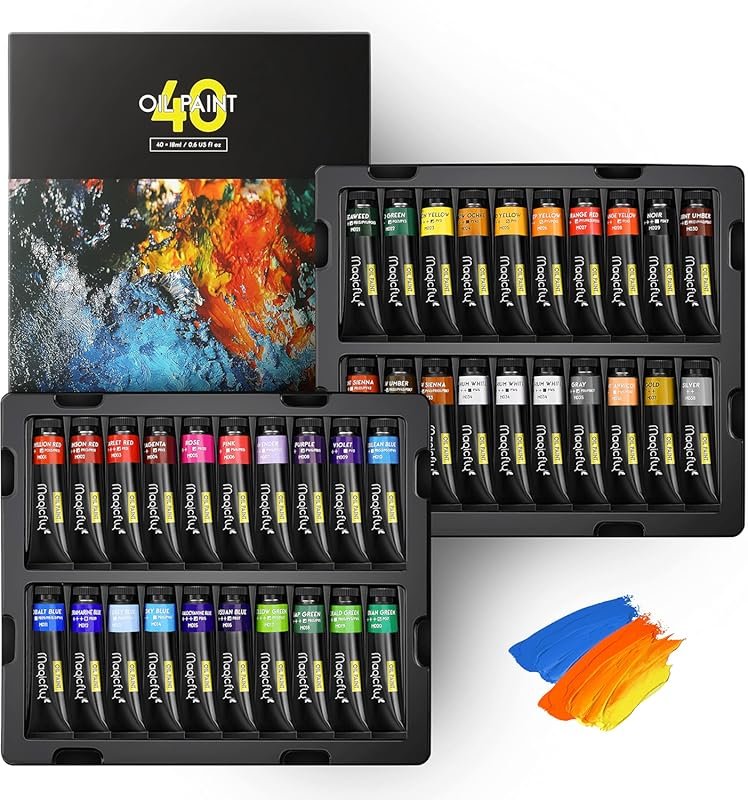 Magicfly Oil Paint Set: 40 Non-Toxic Tubes (18ml Each) for Professiona