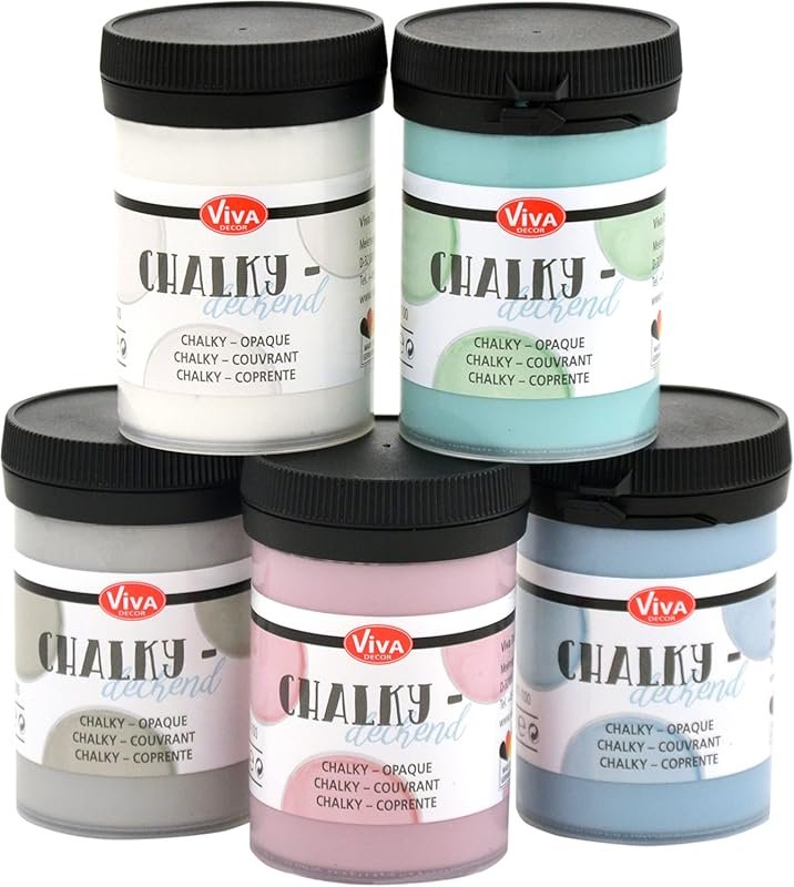 Viva Decor All-in-One Chalk Paint Set for Furniture: 5 Pastel Colors, 