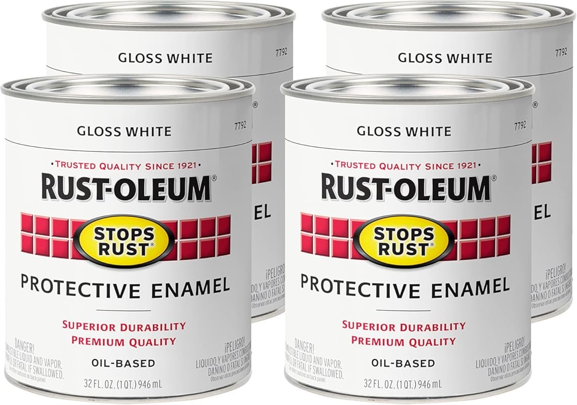 Rust-Oleum Stops Rust Brush On Paint, ideal for exterior trim, Gloss W