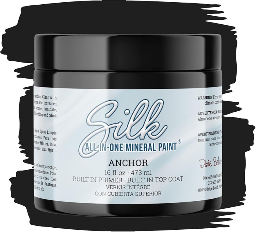 Dixie Belle Silk All-in-One Mineral Paint, Anchor Black. Durable Furni