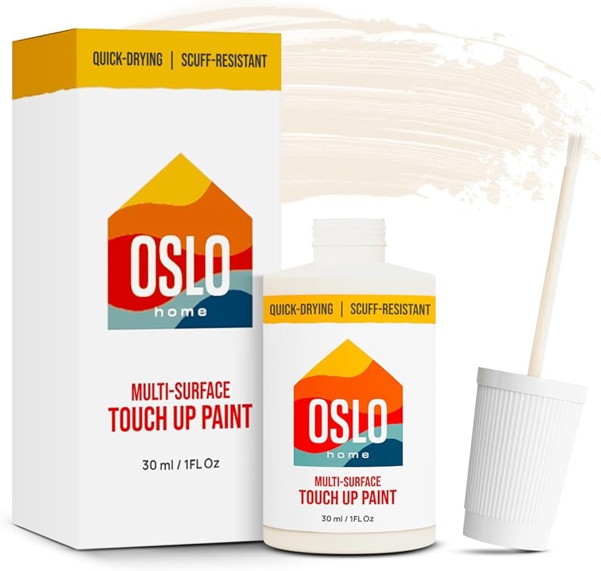 Off-White Matte Touch Up Paint with Brush for Home and Baseboard Repai