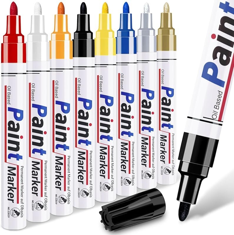 Oil-Based Permanent Paint Markers for Metal. Quick-Dry, Waterproof, an