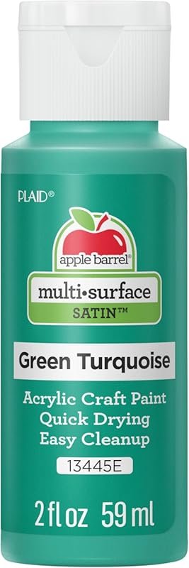 Apple Barrel Multi-Surface Acrylic Paint, 2oz, Green Turquoise= Pack o