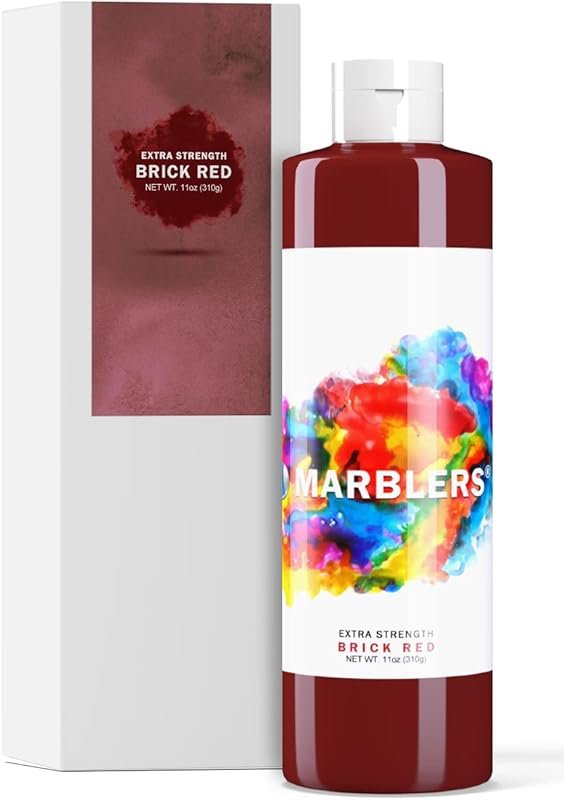 Marblers Liquid Colorant: Highly Concentrated, Water-Based, Brick Red 