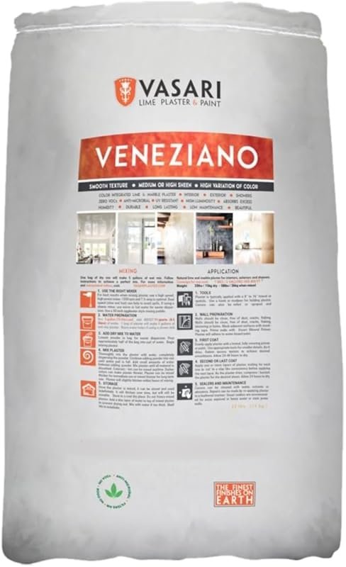 VASARI Natural Lime Plaster & Paint, Veneziano Smooth Finish with Powd
