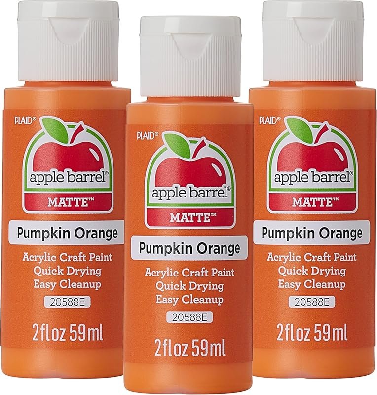 Apple Barrel Pumpkin Orange Acrylic Paint (3 Pack) - Ideal for Paintin