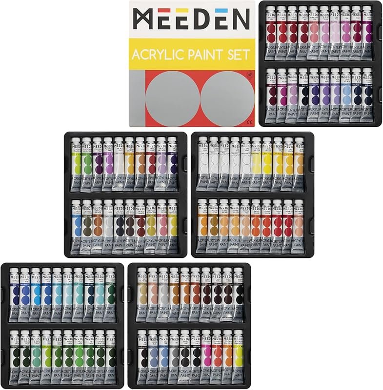 MEEDEN Heavy Body Acrylic Paint Set: 100 Non-Toxic Colors for Canvas, 