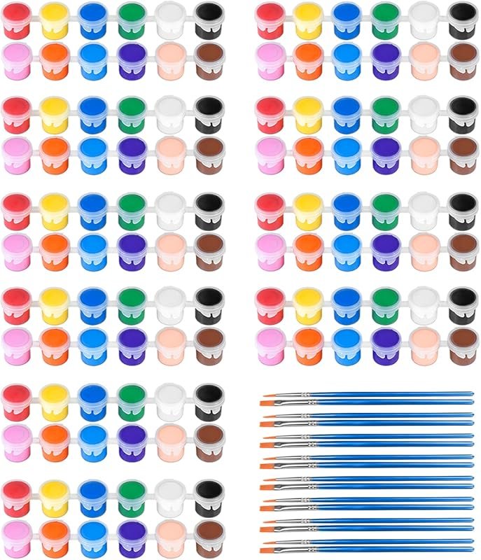 12 Colors Mini Acrylic Paint Strips for Kids' Crafts and Party Favors.