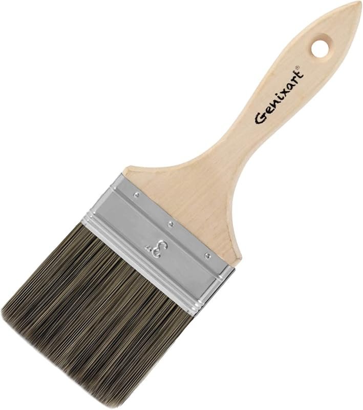 3-Inch Wood Stain Paint Brushes with Wooden Handles, Excellent for Wal