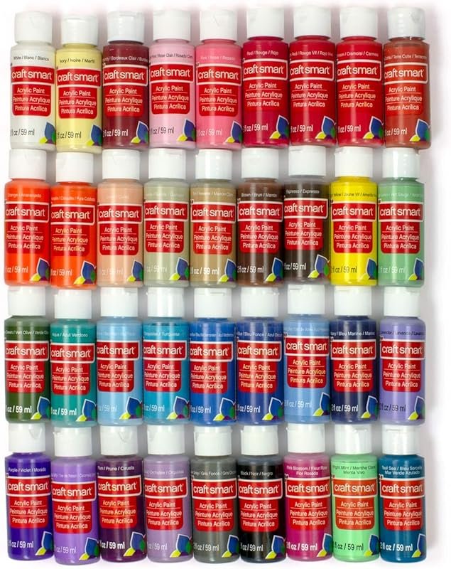 Craft Smart 36 Assorted Acrylic Paint Set - Non-Toxic Paint for Drawin