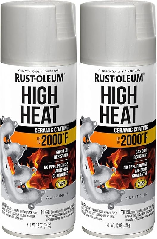 Rust-Oleum 248904 Automotive High Heat Spray Paint, 12 Ounce , Flat Al