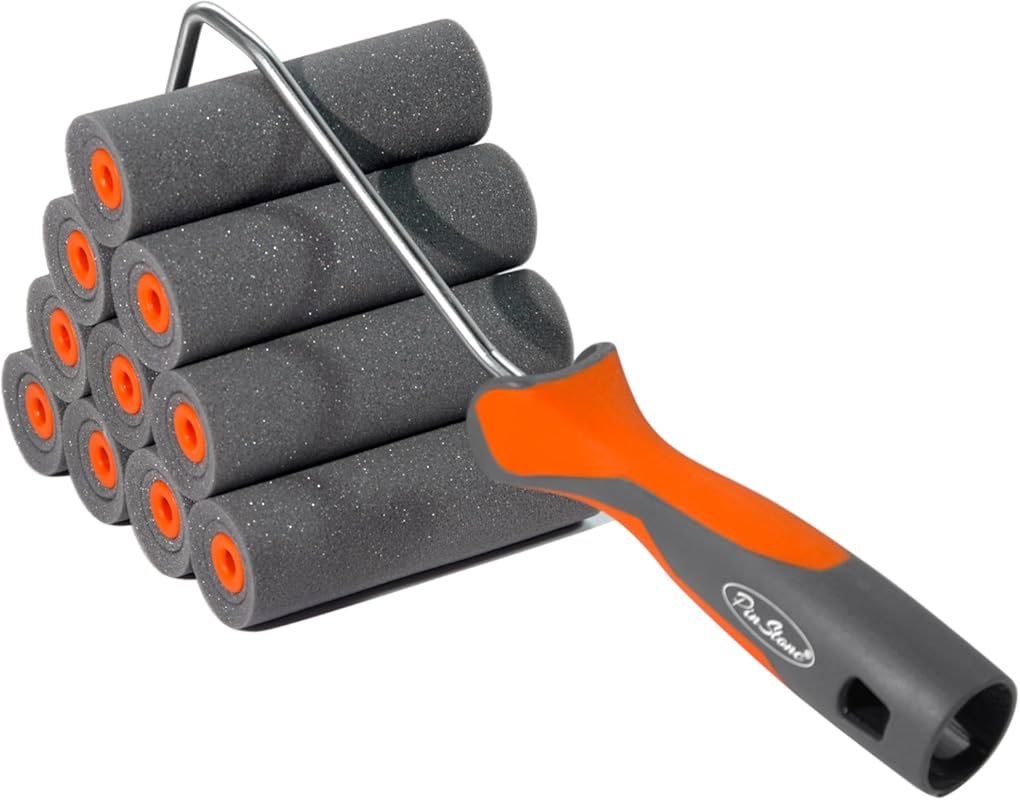 4 Inch High Density Foam Paint Roller Kit, 11 Pack for Smooth Painting