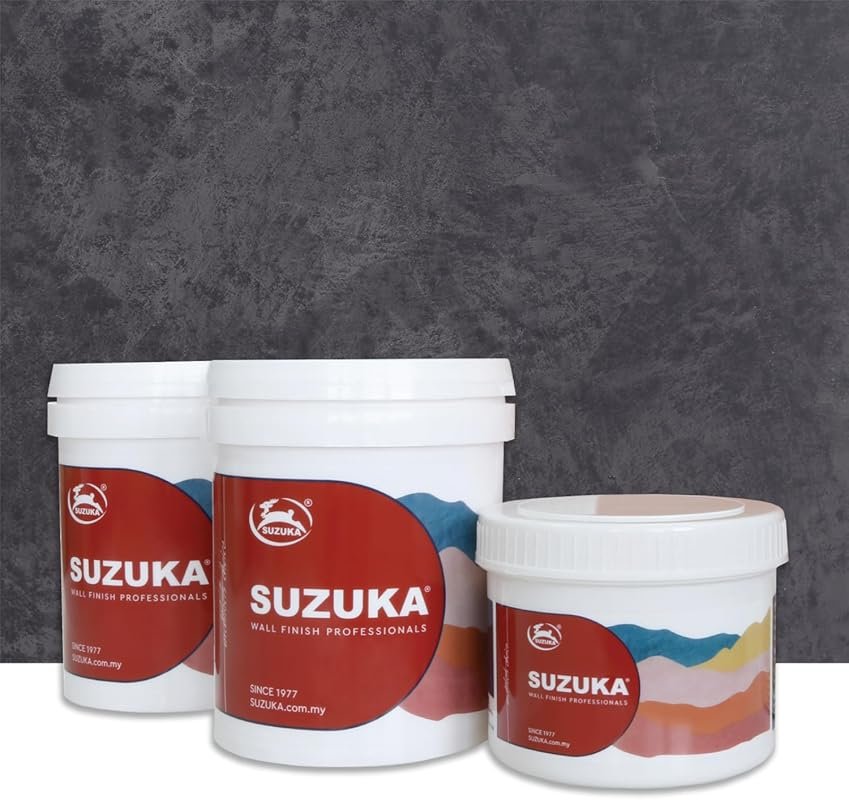 SUZUKA Strato Limewash Matte Interior Wall Paint: Shadow Grey, Venetia