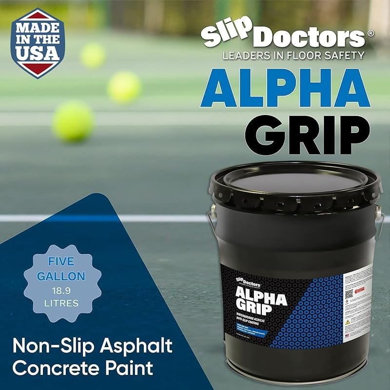 Alpha Grip Non-Slip Exterior Paint for Concrete and Asphalt (Black, 5 