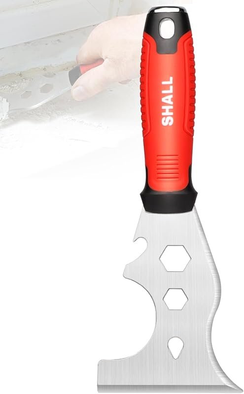 SHALL Stainless Steel Multi-Use Paint Scraper Tool with Hammer End for