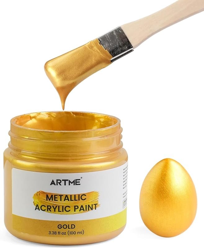 ARTME Gold Metallic Acrylic Paint: Non-Toxic, Non-Fading for Multi-Sur