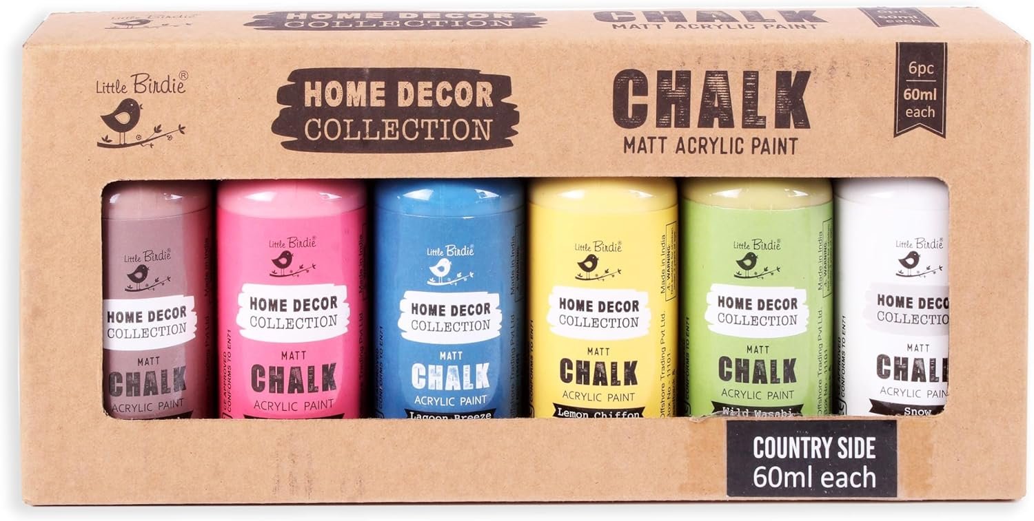 Little Birdie Country Side Chalk Paint Set: Matte, Non-Toxic, for Outd