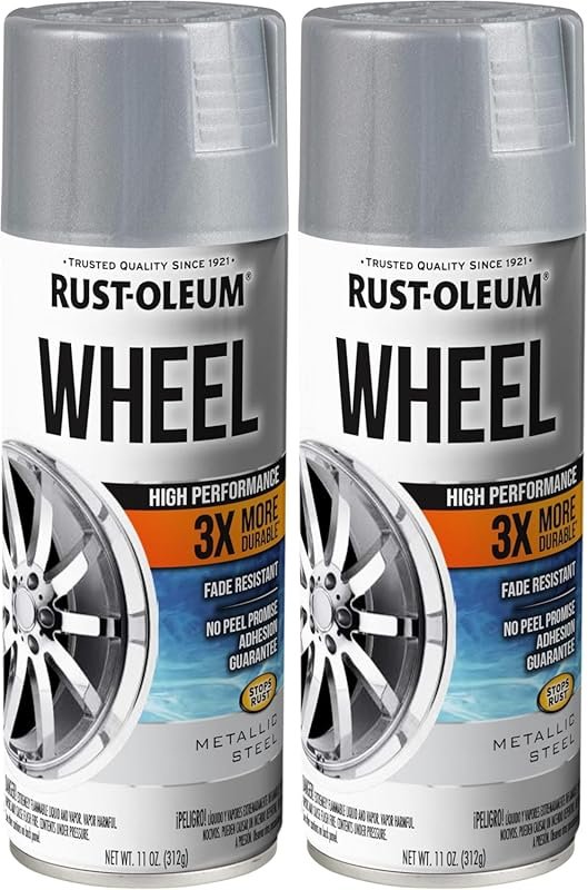 Rust-Oleum Metallic Steel Wheel Spray Paint - 11 oz High Performance R