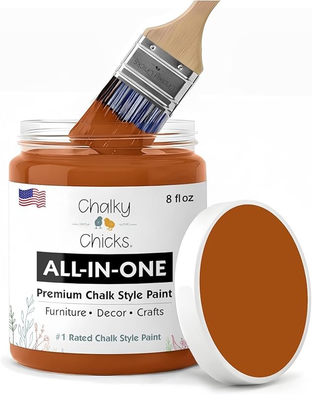 Chalky Chicks All-in-One Chalk Paint - Acorn Orange, No Sanding Matte