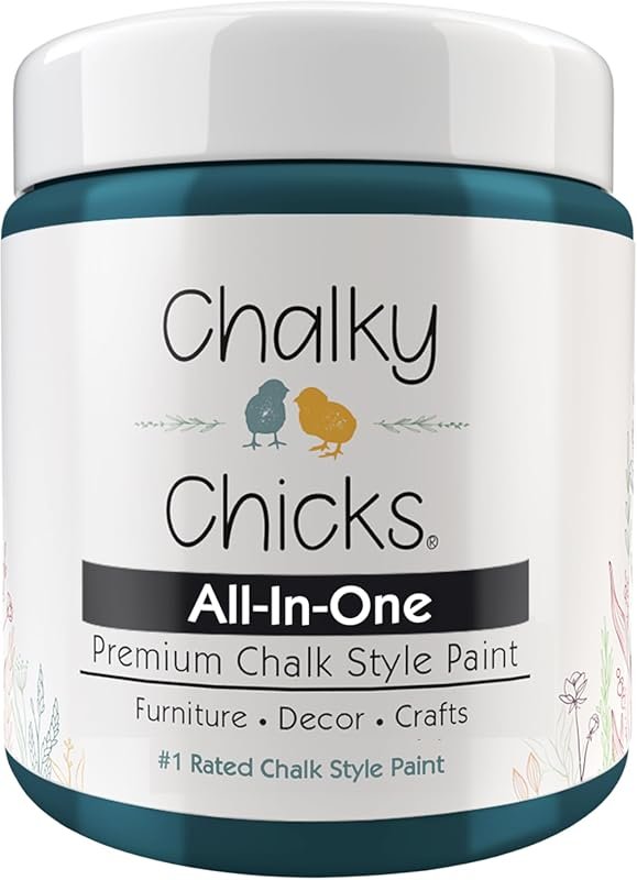 Chalky Chicks Teal Blue Matte Finish Chalk Paint for Kitchen Cabinets,
