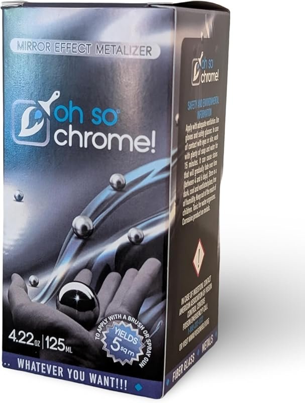 Professional Liquid Chrome Mirror Paint for Ceramic, Metal & Surfaces.