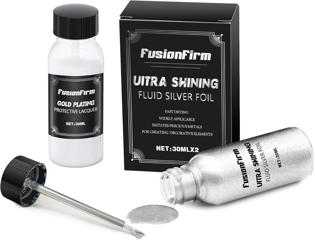 Alcohol-Based Liquid Leaf Airbrush Paint: High Gloss Silver Finish for