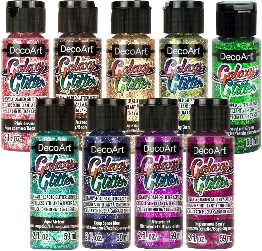 Galaxy Glitter Acrylic Paint Set - Multicolor for Crafting and DIY Pro