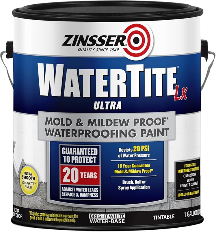 Zinsser WaterTite Waterproofing Paint for Basement Walls - Mold & Mild
