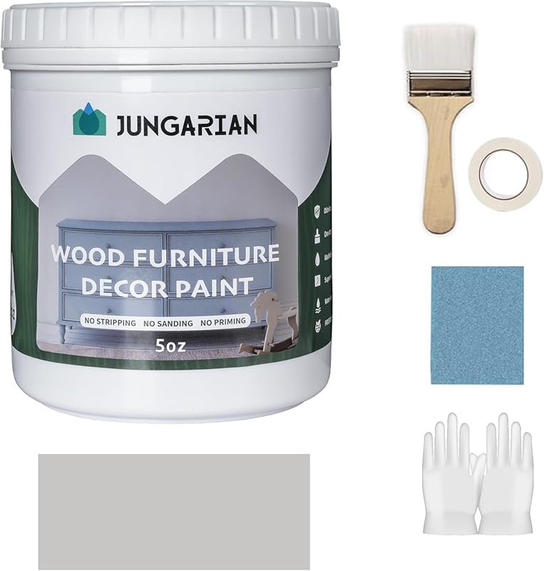 Furniture Paint Kit: Light Grey Matte Wood Paint for Kitchen Cabinets 