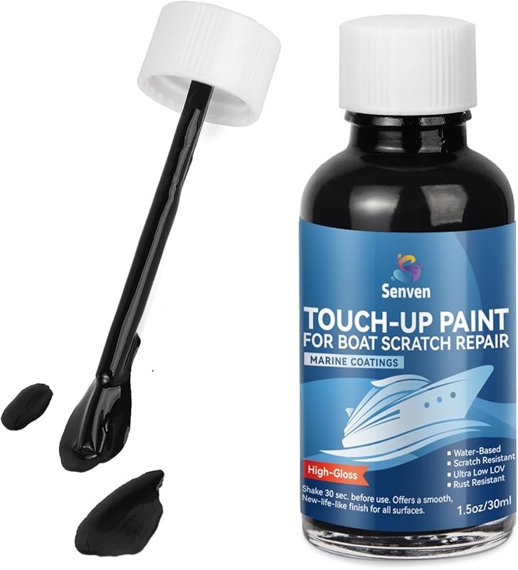 Black High-Gloss Marine Touch-Up Paint Pen for Boat and Fiberglass Scr