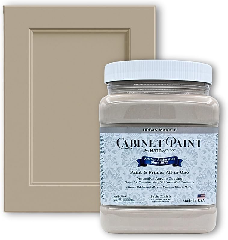 Bathworks Durable Satin Finish Paint for Kitchen Cabinets and Furnitur