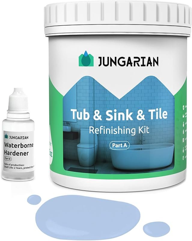 Low Odor Sky Blue Tub and Tile Refinishing Kit for Bathroom Showers an