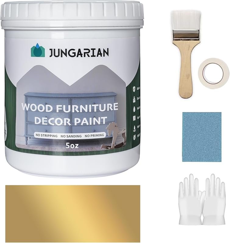 Antique Gold Water-Based Furniture Paint Kit: Low Odor, Matte Finish f