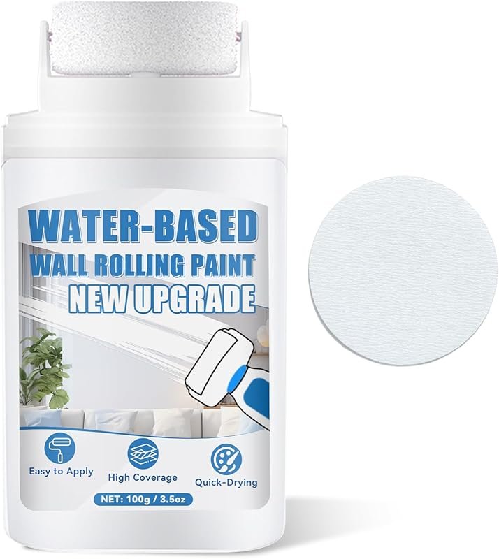 White Touch-Up Paint for Walls. Fast-Drying Flat Finish Roller Kit. Co