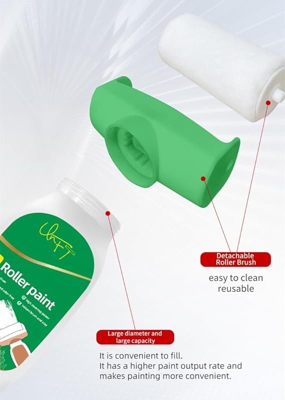 Off White Water-Based Wall Paint Touch Up Kit. Roller Applicator for W