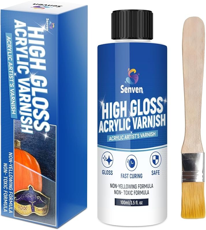 Non-Yellowing High Gloss Clear Coat Varnish for Art, Anti-Cracking & S